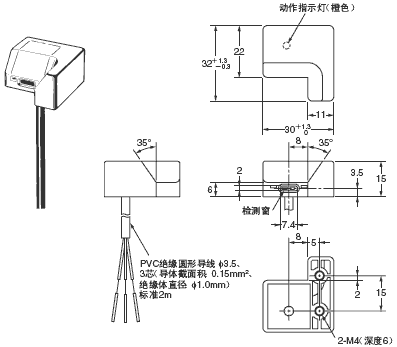 EE-SPY801 / 802 外形尺寸 2 EE-SPY801