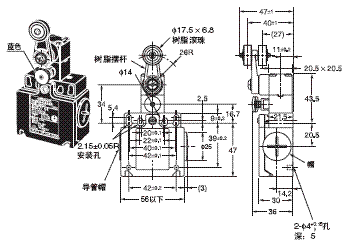 D4N-□R 外形尺寸 21 D4N-5[]20R_Dim