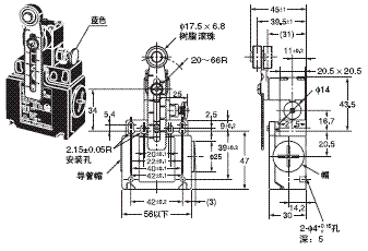 D4N-□R 外形尺寸 22 D4N-5[]2GR_Dim