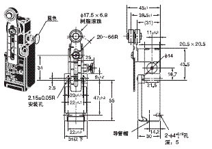 D4N-□R 外形尺寸 5 D4N-1[]2GR_Dim