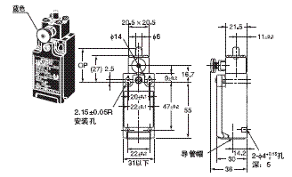 D4N-□R 外形尺寸 12 D4N-1[]31R_Dim