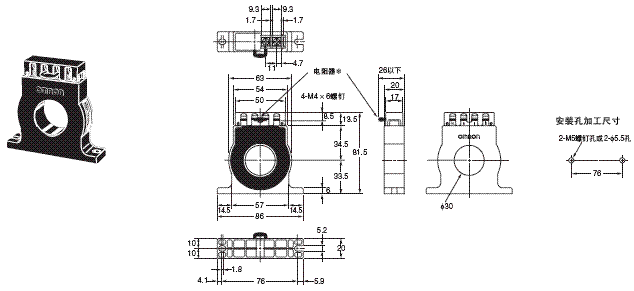 G3ZA 外形尺寸 13 G3ZA-CT150L_Dim