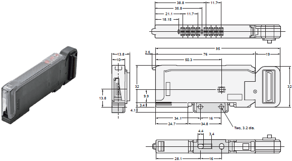 E2C-EDA 外形尺寸 14 