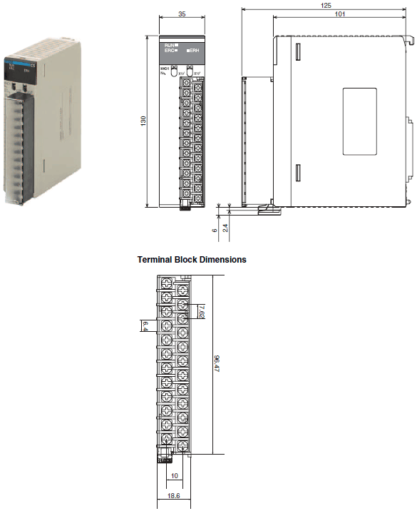 CS1W-PDC / PTW / PTR 外形尺寸 4 