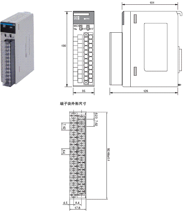 CS1W-PMV 外形尺寸 2 CS1W-PMV01_Dim