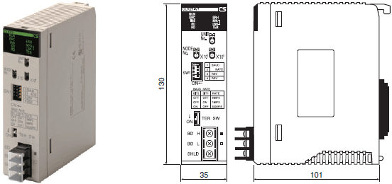 CS1W-CLK 外形尺寸 2 CS1W-CLK23_Dim