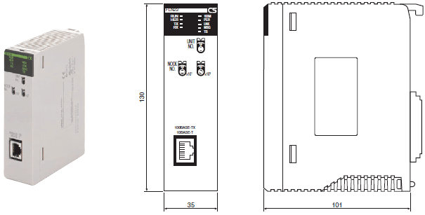 CS1W-FLN22 外形尺寸 2 CS1W-FLN22_Dim