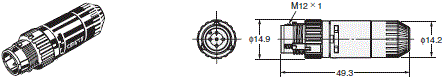 XS5 外形尺寸 24 XS5G-D4C[]_Dim