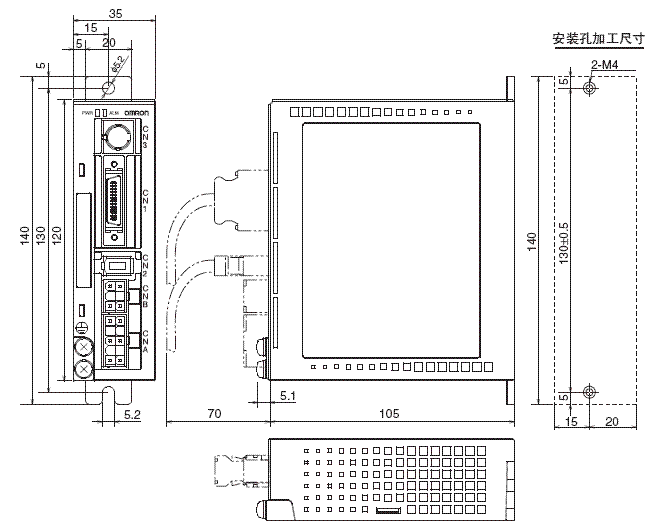 R88M-G, R7D-BP 外形尺寸 2 