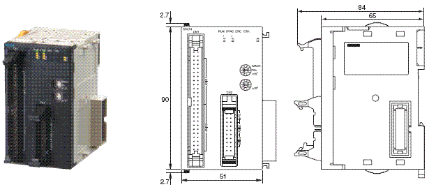 CJ1W-NC□□4 外形尺寸 2 CJ1W-NC214_Dim