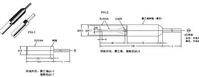 F03-05, PH-1 / -2 外形尺寸 4 