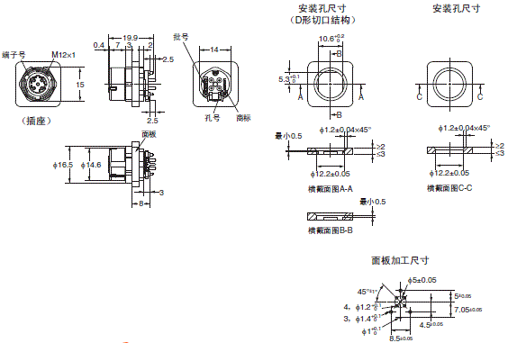 XS5 / XS6 外形尺寸 19 