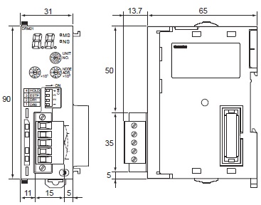 CJ1W-DRM21 外形尺寸 2 