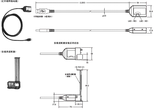 E5AN-HT, E5EN-HT 外形尺寸 7 E58-CIFIR_Dim