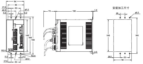 R88L-EC, R88D-KN□-ECT-L 外形尺寸 8 