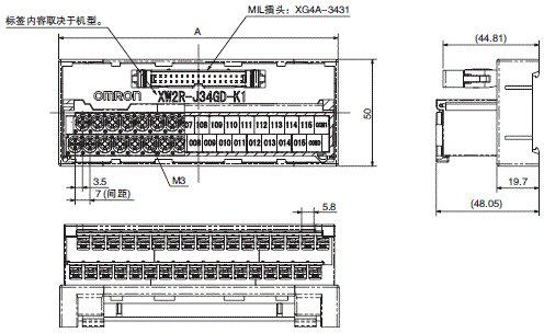 XW2R (PLC连接型) 外形尺寸 67 