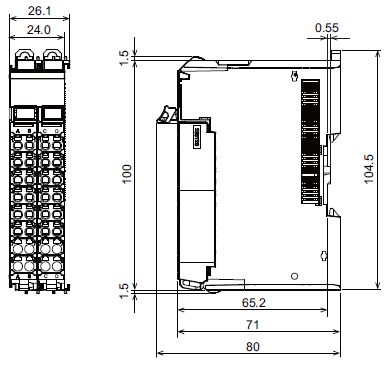 NX-EC0□□□ 外形尺寸 3 