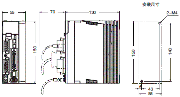 R88M-KE□-Z, R88D-KP□-Z 外形尺寸 3 