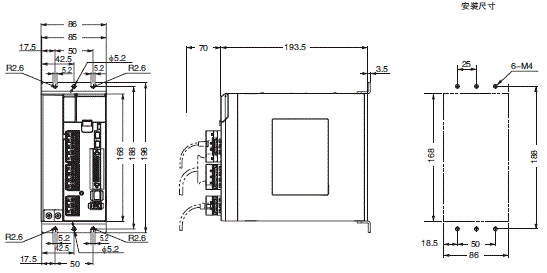 R88M-KE□-Z, R88D-KP□-Z 外形尺寸 6 