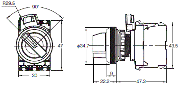 A30NS/A30NW 外形尺寸 2 