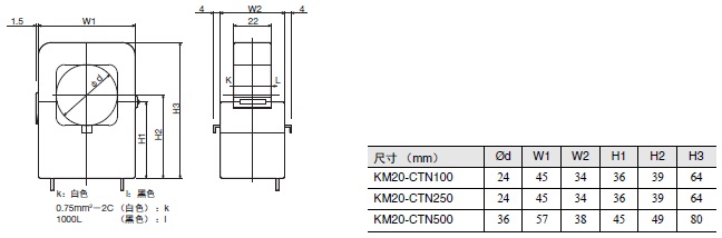 KM-N2-FLK 外形尺寸 3 