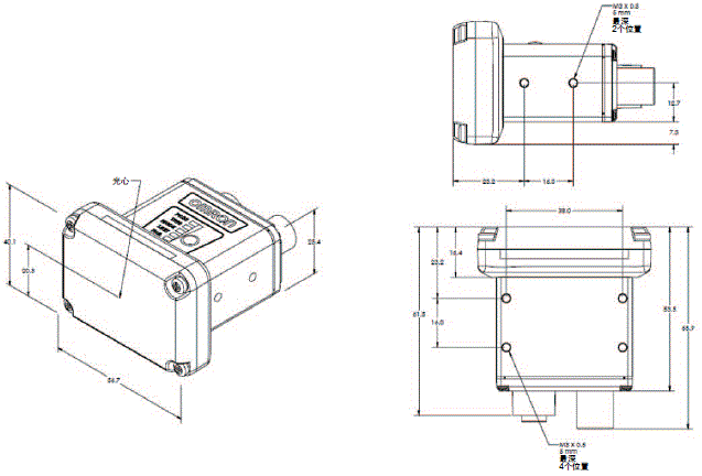 MicroHAWK F430-F/F420-F系列 外形尺寸 3 