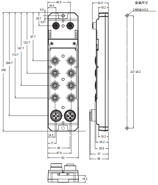 NXR-ILM08C-EIT 外形尺寸 1 