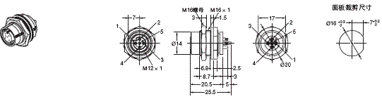 DCA2 / DCN3 / XS4 外形尺寸 18 XS2P-D522-2_Dim