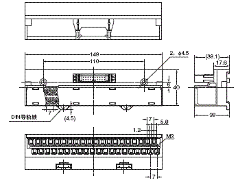 XW2C-20G6-IO16 外形尺寸 3 