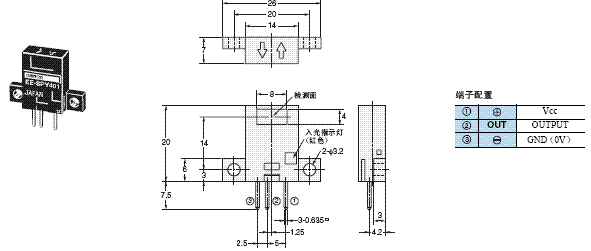 EE-SPX301 / 401, EE-SPY30 / 40 外形尺寸 5 EE-SPY301_Dim