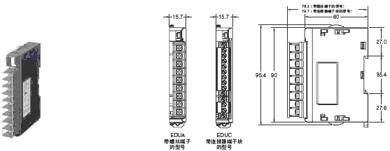 EJ1 外形尺寸 8 EJ1C-EDU_Dim