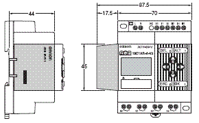 ZEN V2单元 外形尺寸 9 ZEN V2-cpu units with 10 I/O Points_dim